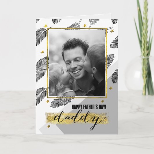 父の日のパパ用フォトカカスタムード カード (正面)