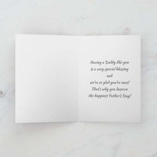 父の日のパパ用フォトカカスタムード カード (内部)