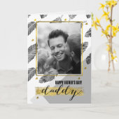 父の日のパパ用フォトカカスタムード カード (黄色い花)