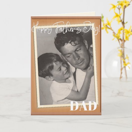 父の日のパパ自分の写真を追加カスタムする カード (黄色い花)