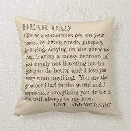 父の日のパパ親愛タイポグラフィ書カスタマイズき クッション