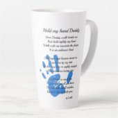 父の日のパパ詩の私の手を保持パパの写真ギフト カフェラテマグ (右アングル)