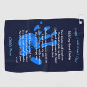 父の日のパパ詩の私の手を保持パパの写真ギフト ゴルフタオル (横)