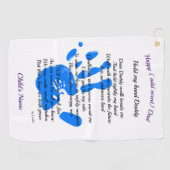 父の日のパパ詩の私の手を保持パパの写真ギフト ゴルフタオル (横)