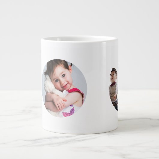 父の日のパパ詩の私の手を保持パパの写真ギフト ジャンボコーヒーマグカップ (正面)