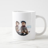 父の日のパパ詩の私の手を保持パパの写真ギフト ジャンボコーヒーマグカップ (右)