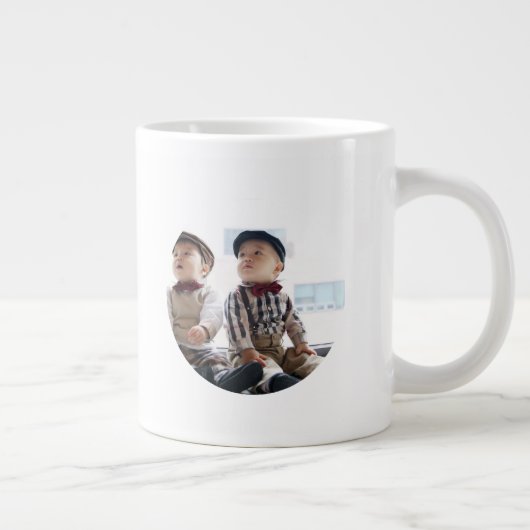 父の日のパパ詩の私の手を保持パパの写真ギフト ジャンボコーヒーマグカップ (右)