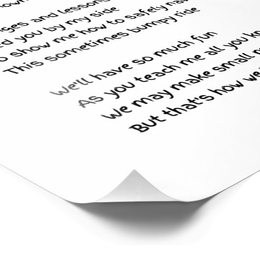 父の日のパパ詩の私の手を保持パパの写真ギフト フォトプリント (角)