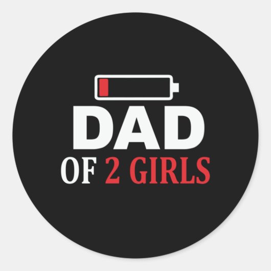 父の日のパパ2女の子 ラウンドシール (正面)