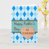 父の日のパポー#1、デザインアーガイル カード (黄色い花)