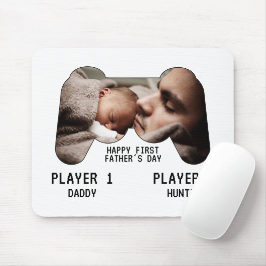 父の日のビデオゲームプレーヤーの写真 マウスパッド (マウス)