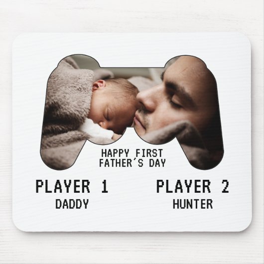 父の日のビデオゲームプレーヤーの写真 マウスパッド (正面)