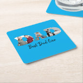 父の日のプレゼントにおすすめ！最高の父へ スクエアペーパーコースター (アングル)