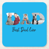 父の日のプレゼントにおすすめ！最高の父へ スクエアペーパーコースター (正面)