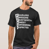 父の日のプレゼントに最適な「The Best Dad Ever」頭字語 Tシャツ (正面)