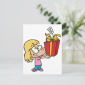 父の日のプレゼントを贈る少女の招待状 招待状 (スタンド正面)