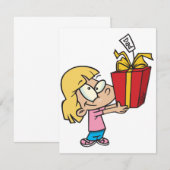 父の日のプレゼントを贈る少女の招待状 招待状 (正面/裏面)