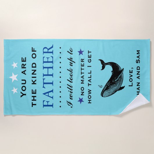 父の日のプレゼント / お父さんの誕生日ギフト ビーチタオル (正面)