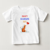 父の日のプレゼント キツネパパ Daddy ギフト きつね お父さん ベビーTシャツ (正面)