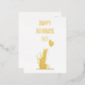 父の日のプレゼント キツネパパ Daddy ギフト きつね お父さん 箔招待状ポストカード (正面/裏面)