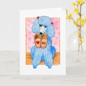 父の日のプードルの甘やかすこと カード (黄色い花)