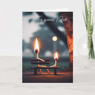 父の日のベンチにマッチ棒 カード