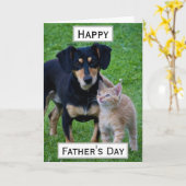 父の日のペットパパ最高の写真 カード (黄色い花)