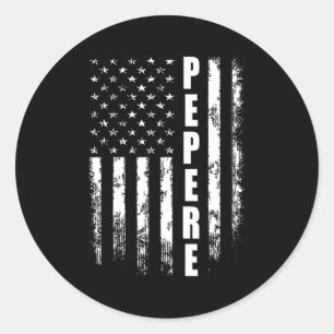 父の日のペレ・アメリカ国旗 ラウンドシール