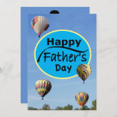 父の日のホットエアバルーン シンプル ブルー シーズンカード (正面/裏面)