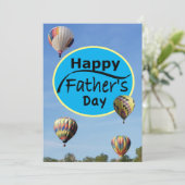 父の日のホットエアバルーン シンプル ブルー シーズンカード (スタンド正面)