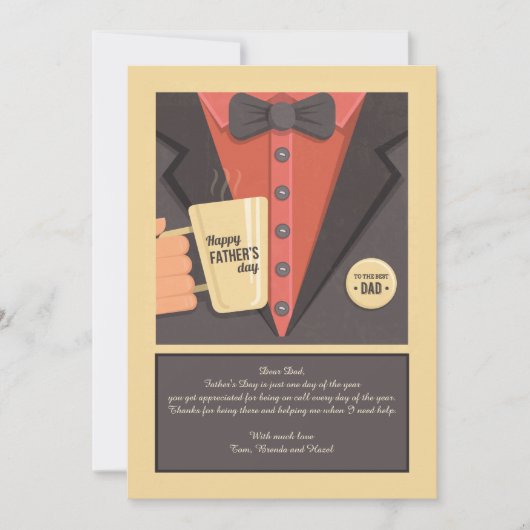 父の日のマグの挨拶状 カード (正面)