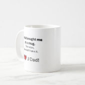父の日のマグカップ。何素晴らしパパも! コーヒーマグカップ (正面左)