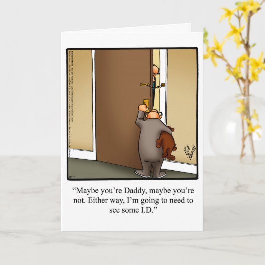 父の日のユーモアのグリーティングカード カード (黄色い花)