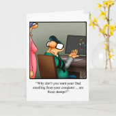 父の日のユーモアのグリーティングカード カード (黄色い花)