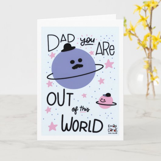 父の日のユーモア カード (黄色い花)