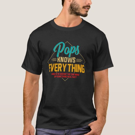父の日のレトロポップは全ての人を知る Tシャツ (正面)