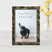 父の日のワンちゃんパパ フォト カード (黄色い花)