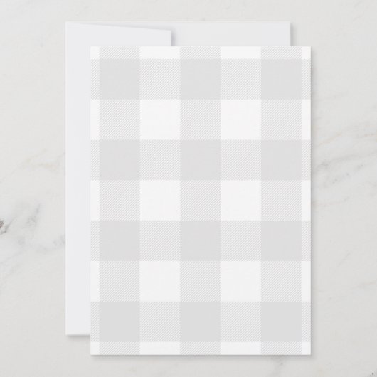 父の日のヴィンテージのトラックの灰色のバッファローの格子縞 招待状 (裏面)