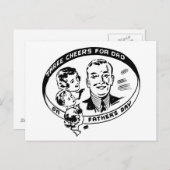 父の日のヴィンテージの郵便はがき ポストカード (正面/裏面)