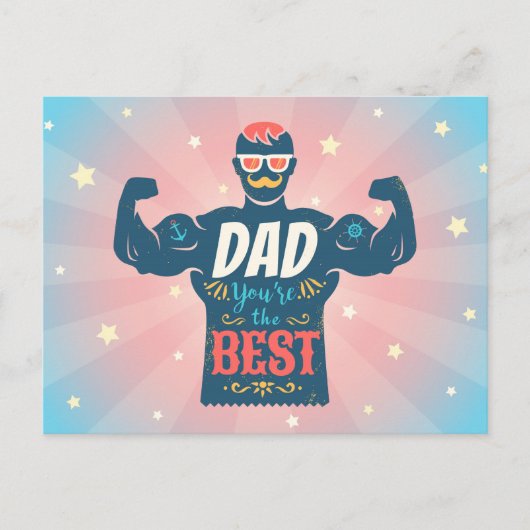 父の日のヴィンテージはがき。 ポストカード (正面)