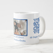 父の日のヴィンテージブルーと写真 ジャンボコーヒーマグカップ (正面右)