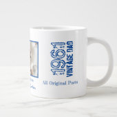 父の日のヴィンテージブルーと写真 ジャンボコーヒーマグカップ (右)