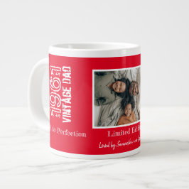 父の日のヴィンテージ赤と白と写真 ジャンボコーヒーマグカップ