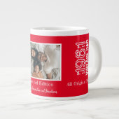 父の日のヴィンテージ赤と白と写真 ジャンボコーヒーマグカップ (正面右)