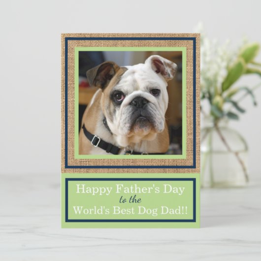 父の日の世界で最も最高のな犬のパパのカスタムの写真 カード (スタンド正面)