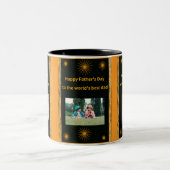 父の日の世界の最高のパパマグ ツートーンマグカップ (中央)