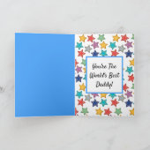 父の日の世界の最高のパパ文字カスタムカード カード (内部)