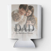 父の日の世界最高のパパと写真 缶クーラー (裏面)