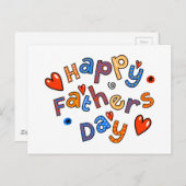 父の日の休日テキスト ポストカード (正面/裏面)