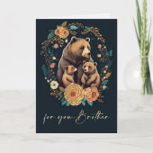 父の日の兄さんかわいいクマフォークアート カード (正面)